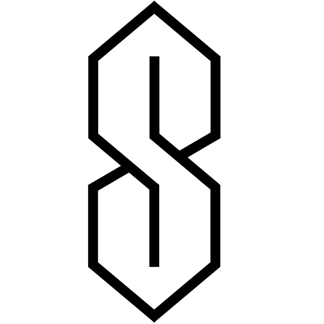 Interlocking Stylized Geometric S with Transparent Background