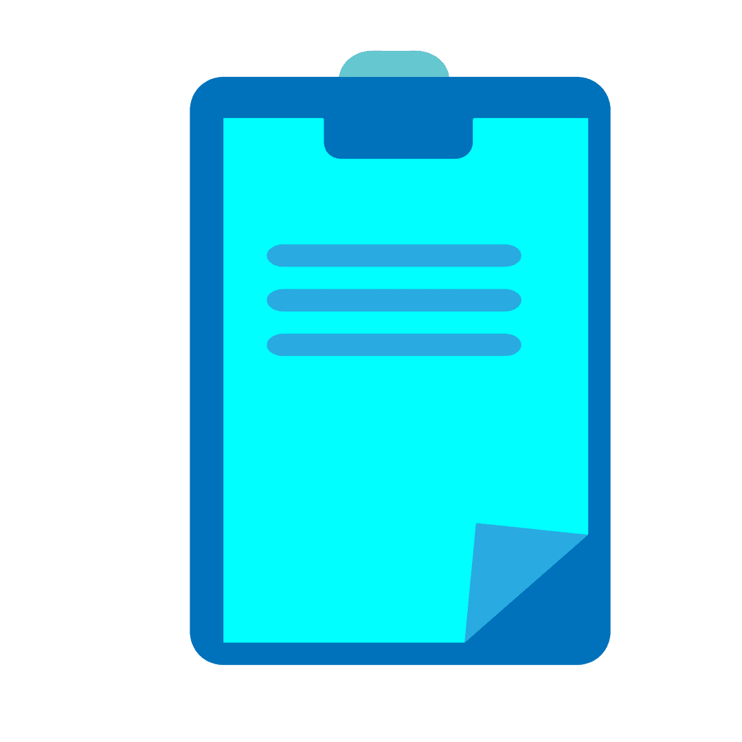 Transparent Blue Clipboard with Notes Icon Illustration