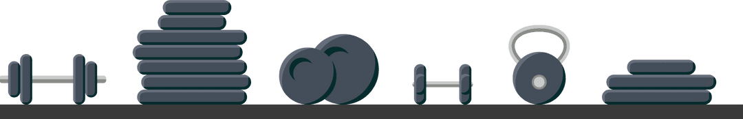 Minimalist Flat Fitness Icons on Transparent Background for Wellness Promotion