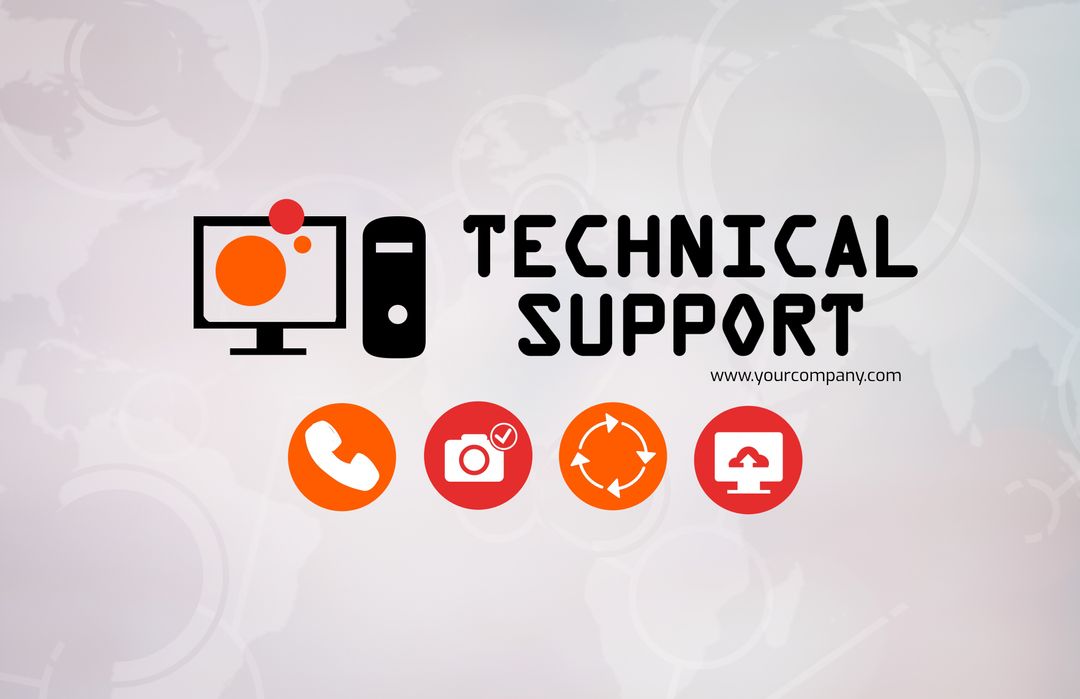 Technical Support Service Template with Icons for IT Assistance - Download Free Stock Images Pikwizard.com