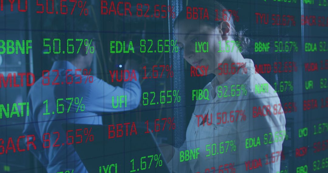 IT Engineer Monitoring Servers Amid Data Interfaces