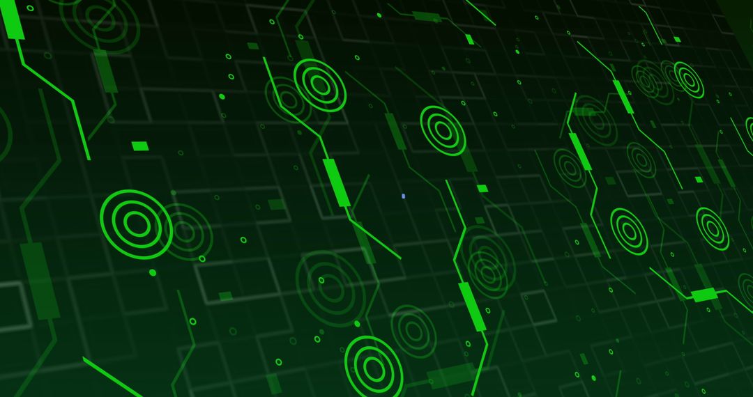 Futuristic Digital Network Interface with Green Circuit Design