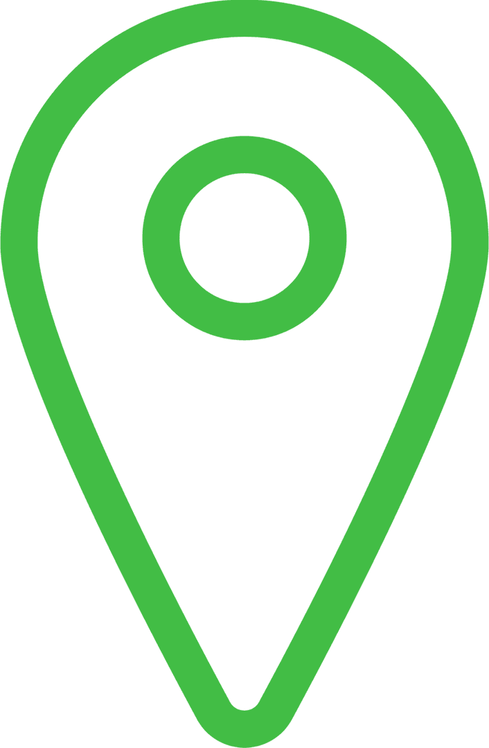 Green Transparent Location Pin Symbol on Transparent Background