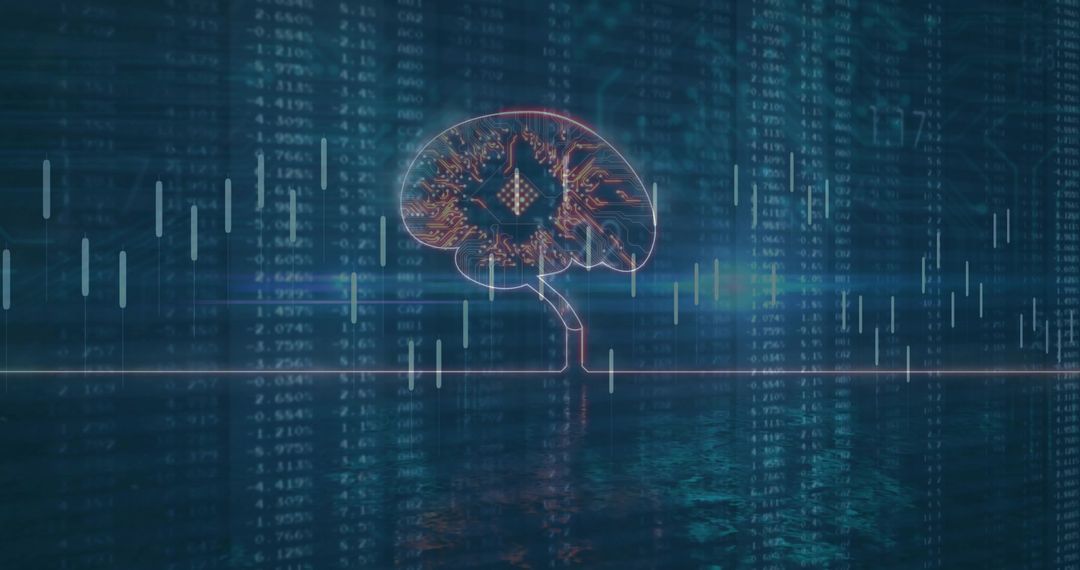 Digital Brain with Data Visualizations and Financial Analytics