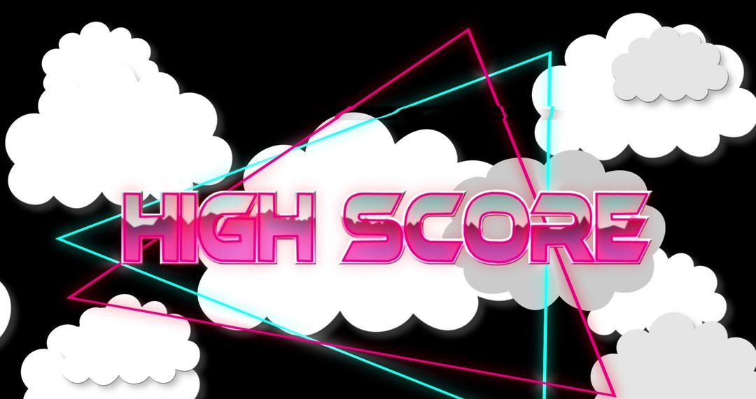 High Score Gaming Banner with Retro Neon Design