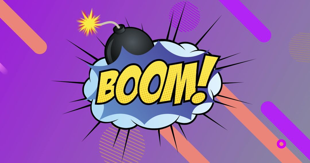 Retro Comic Boom Expression with Colorful Abstract Background
