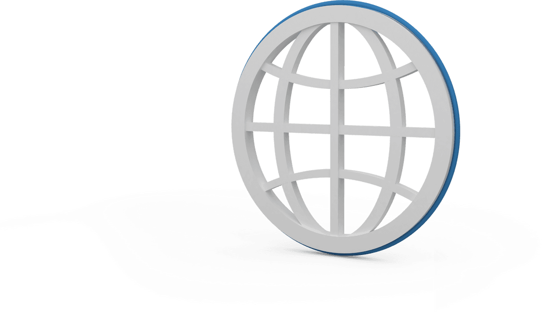 3D Transparent Globe Icon Isolated on White Background