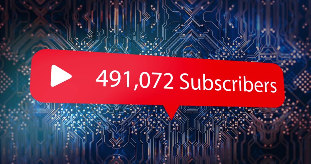Digital Social Media Subscriber Count on Electronic Circuit