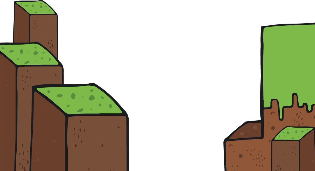 Transparent Stylized Landscape with Blocky Terrain