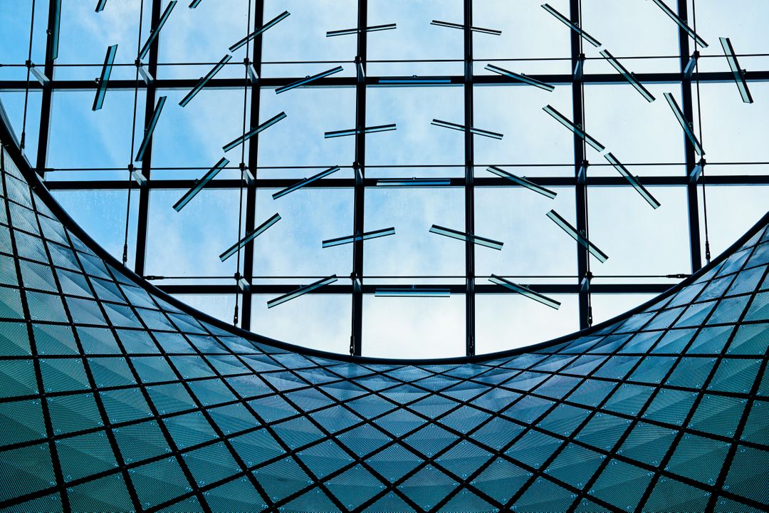 Abstract Curved Glass Roof and Modern Architecture Design - Free Images, Stock Photos and Pictures on Pikwizard.com