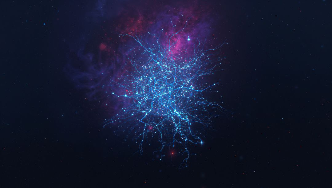 Vibrant Cosmic Neural Network Radiating in Deep Space