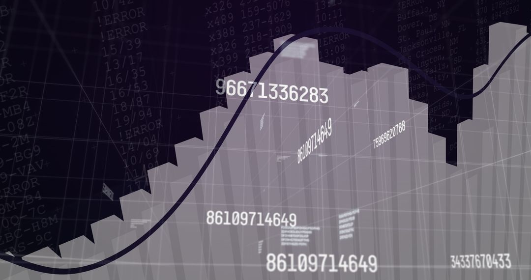Abstract Financial Data Graph with Digital Overlay