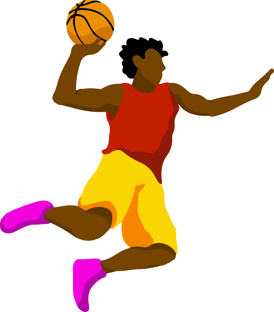 Dynamic Basketball Player Dunking on Transparent Background