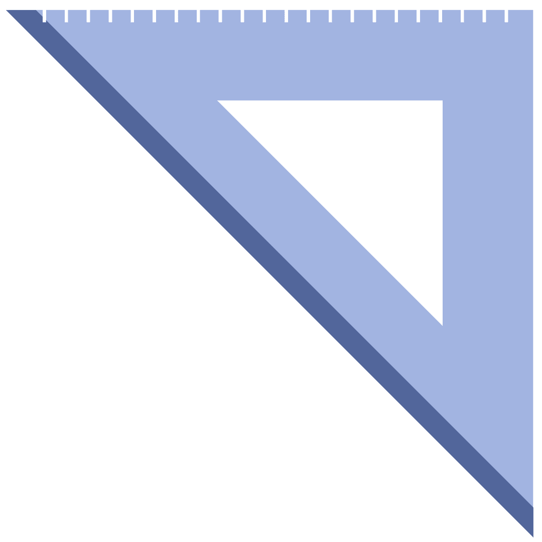 Blue Ruler Illustration on Transparent Background for Education