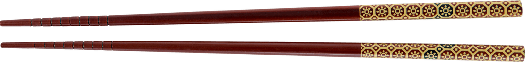 Transparent Chinese Chopsticks with Ornate Gold Pattern