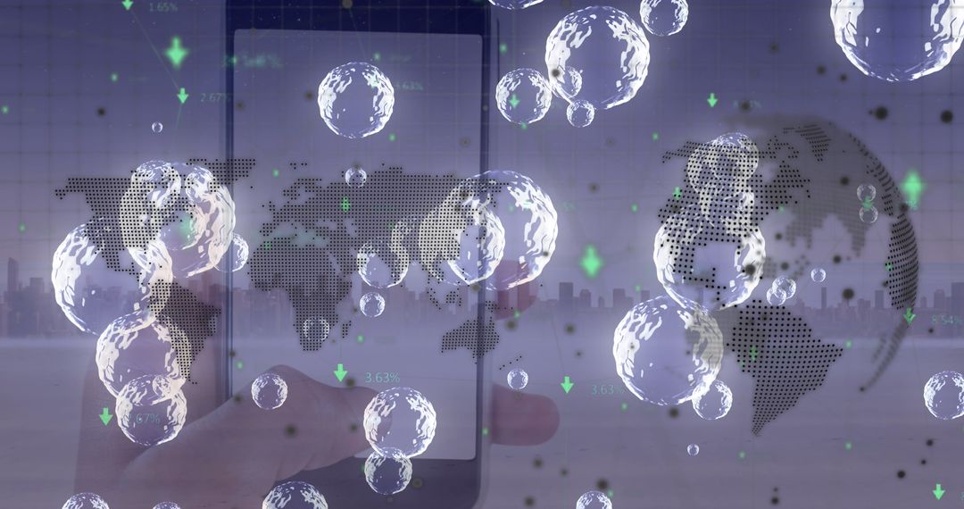 Global Economy Trends with Digital Connections Visual