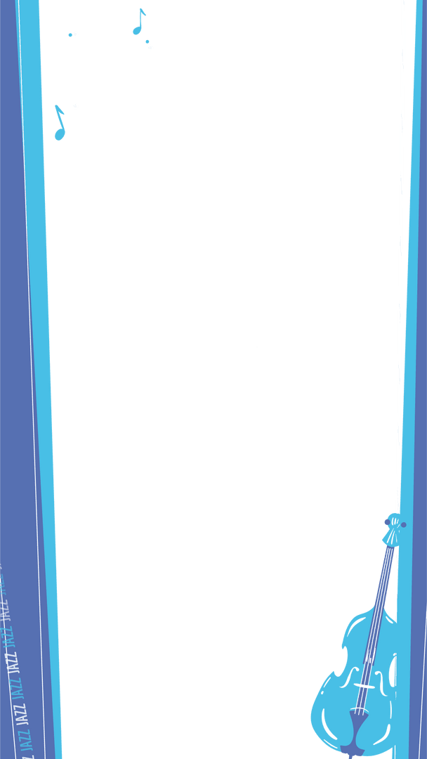 Transparent Jazz Background with Guitar and Musical Notes