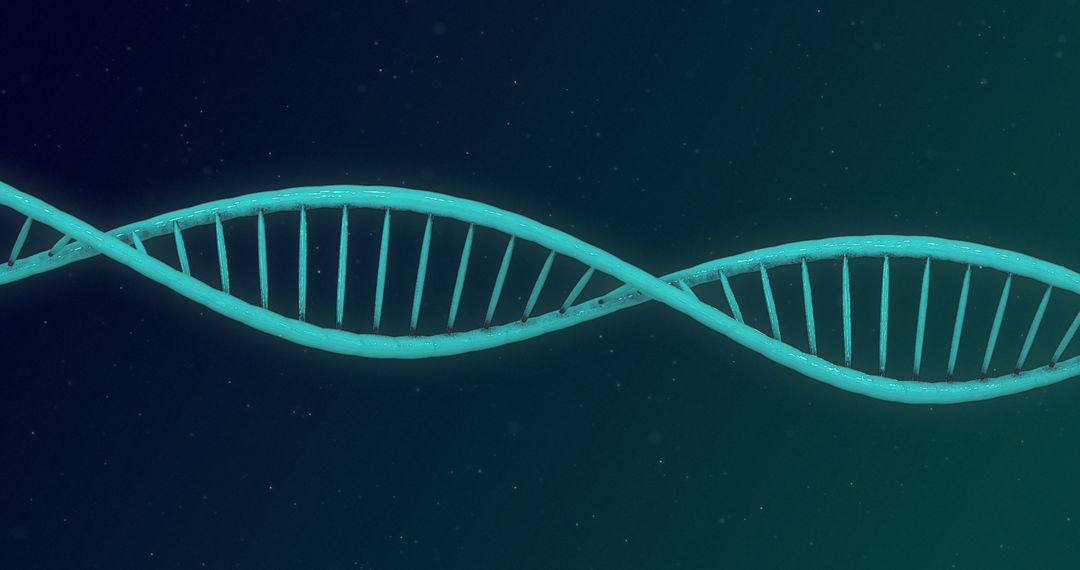 Glowing Double Helix DNA on a Blue Background