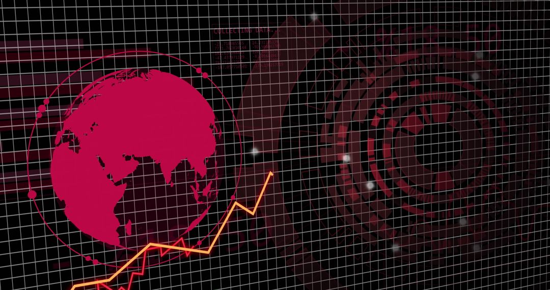 Abstract Global Finance Chart with Data Visualization Grid