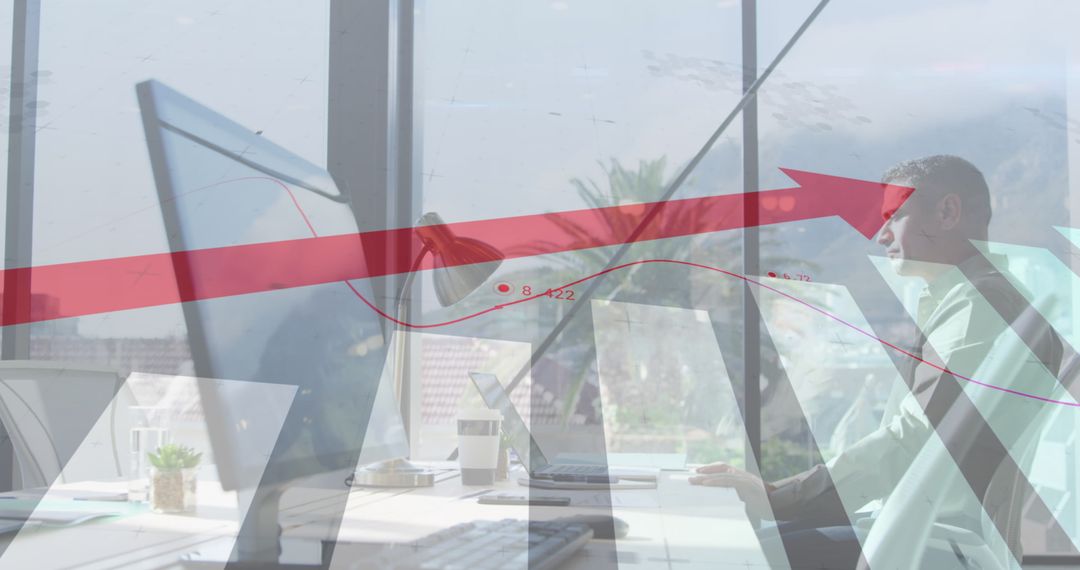 Concept of Business Growth and Digital Success with Data Processing