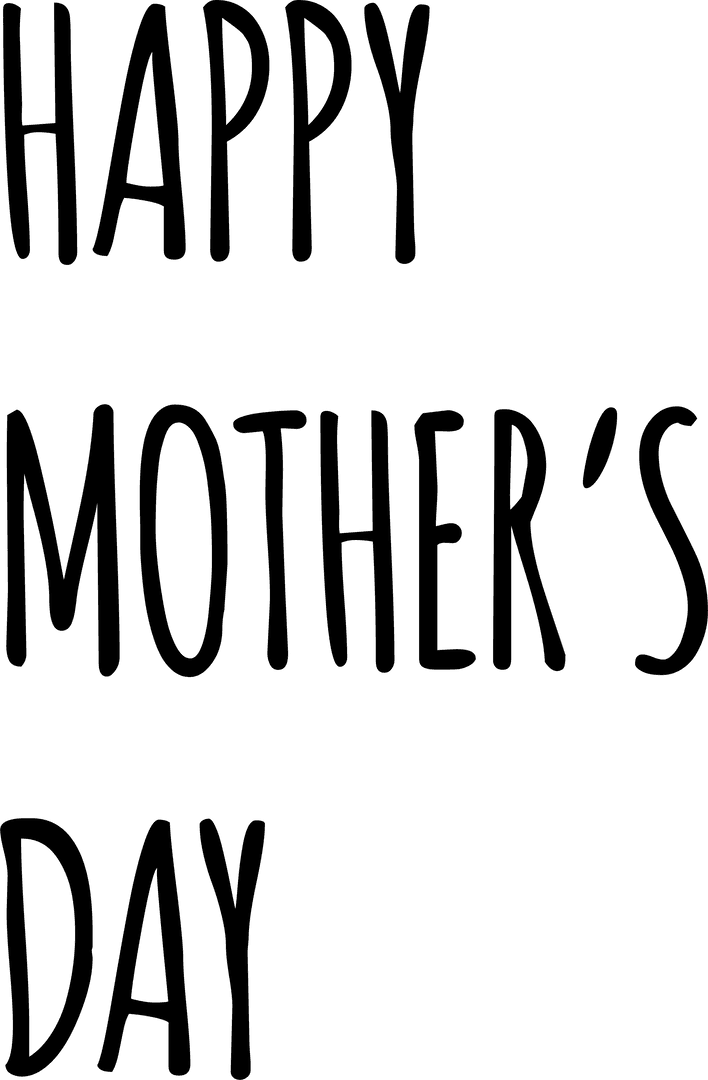 Transparent Happy Mother's Day Text with Elegant Flowers