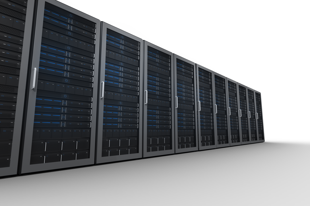 Illustration of Server Racks in a Row on Transparent Background - Download Free Stock Images Pikwizard.com