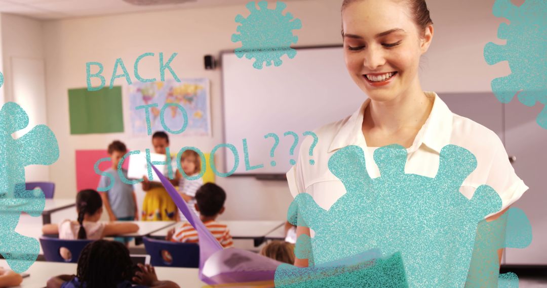 Teacher Smiling in Classroom Amid Back to School Uncertainty