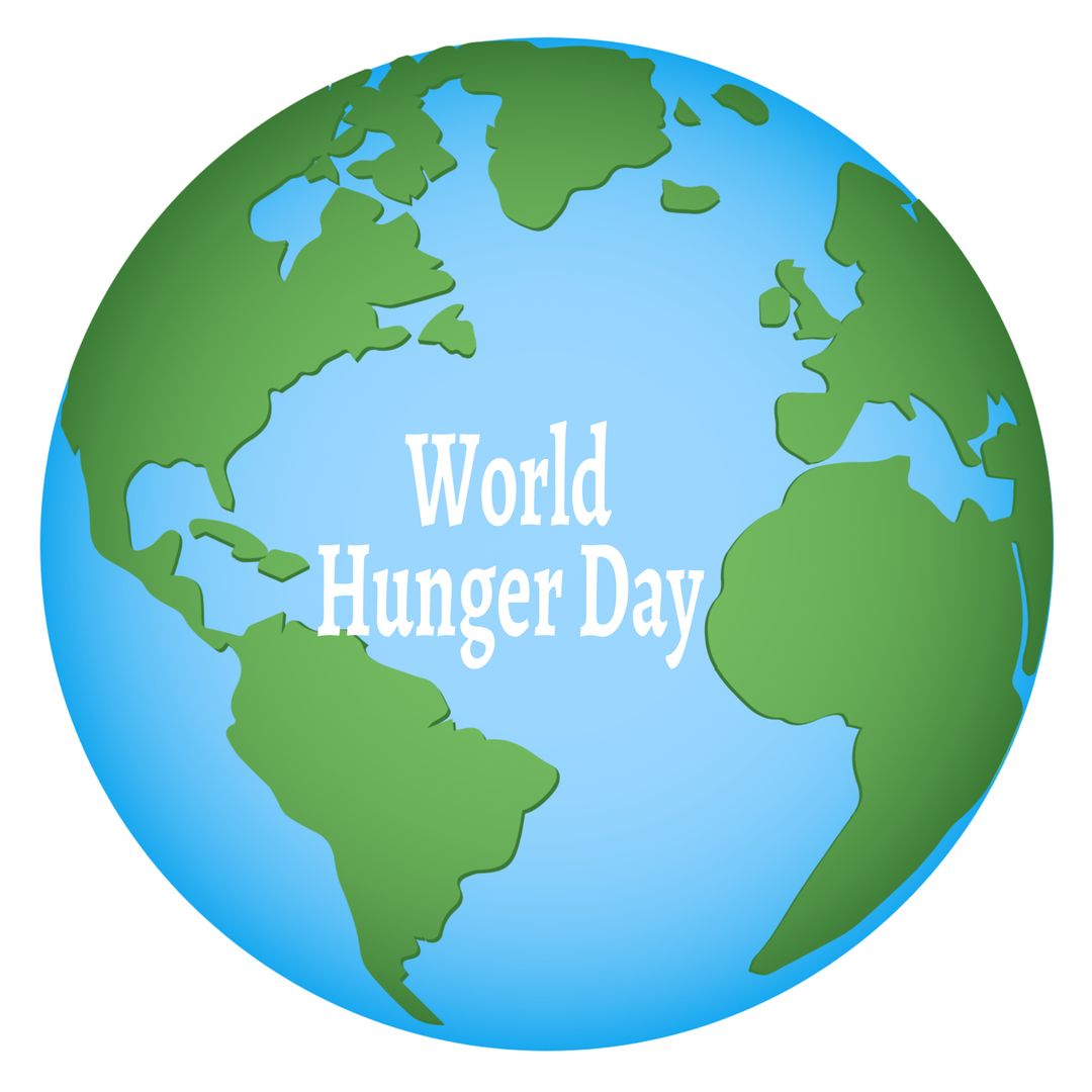World Hunger Day Logo on Simplified Globe Illustration
