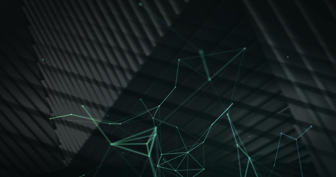 Floating Digital Network Connections on Dark Background