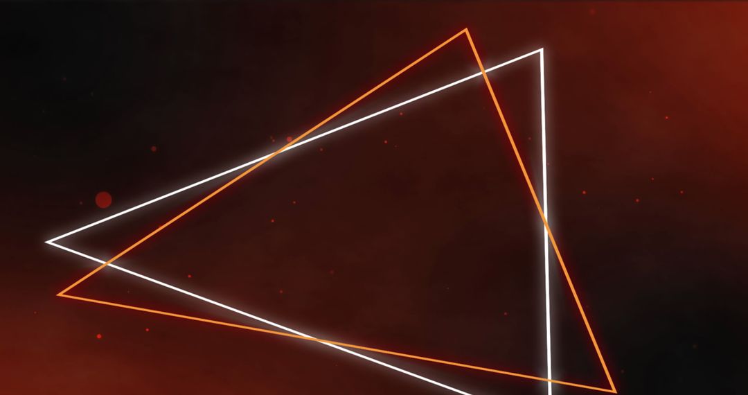 Glowing Triangle Lines on Digital Red Background