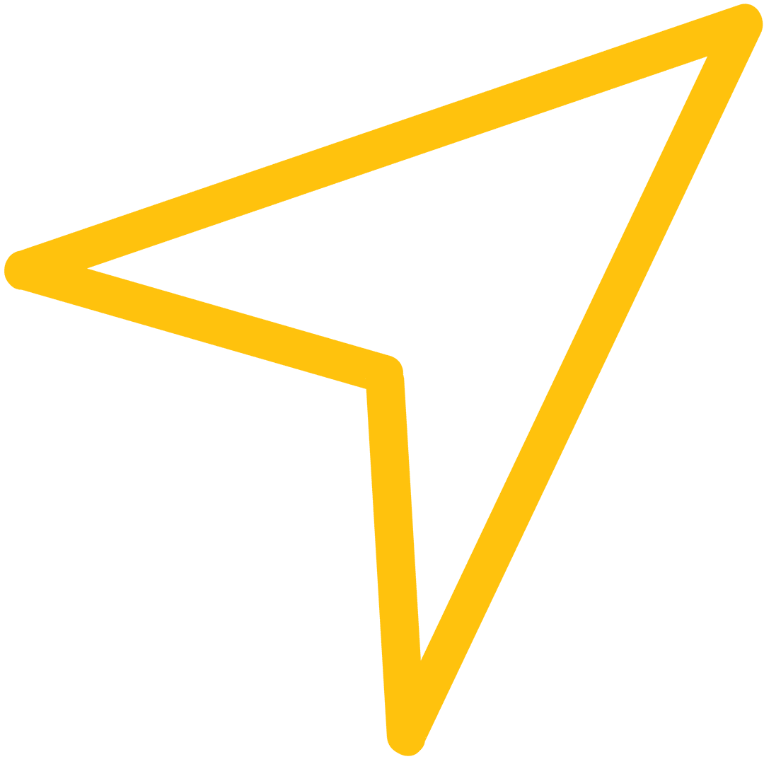 Transparent Yellow Arrow Outline on Clear Background Vector Design