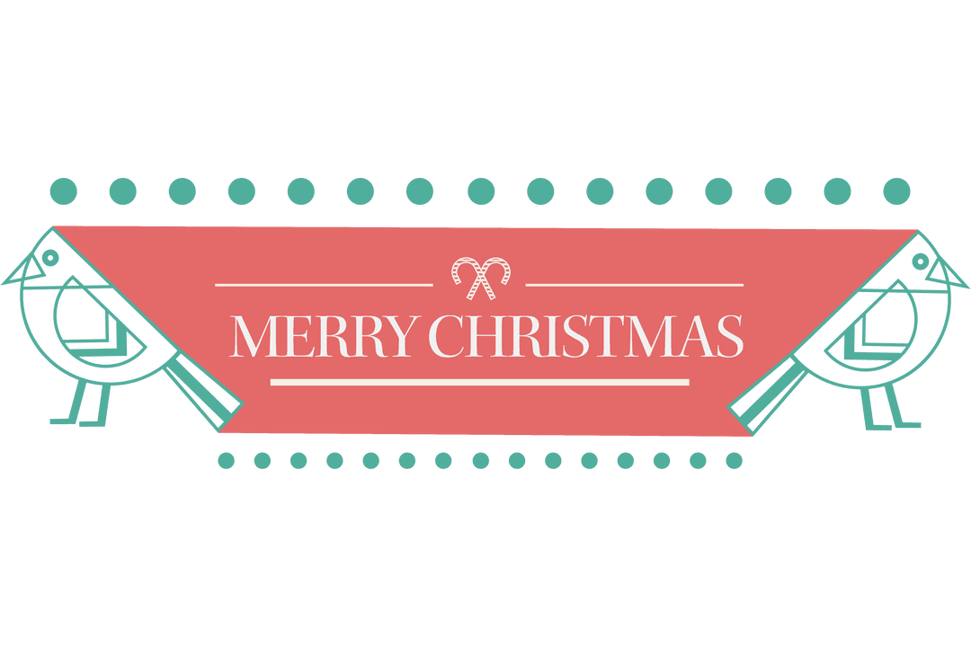 Merry Christmas Badge Label with Candy Cane on Transparent