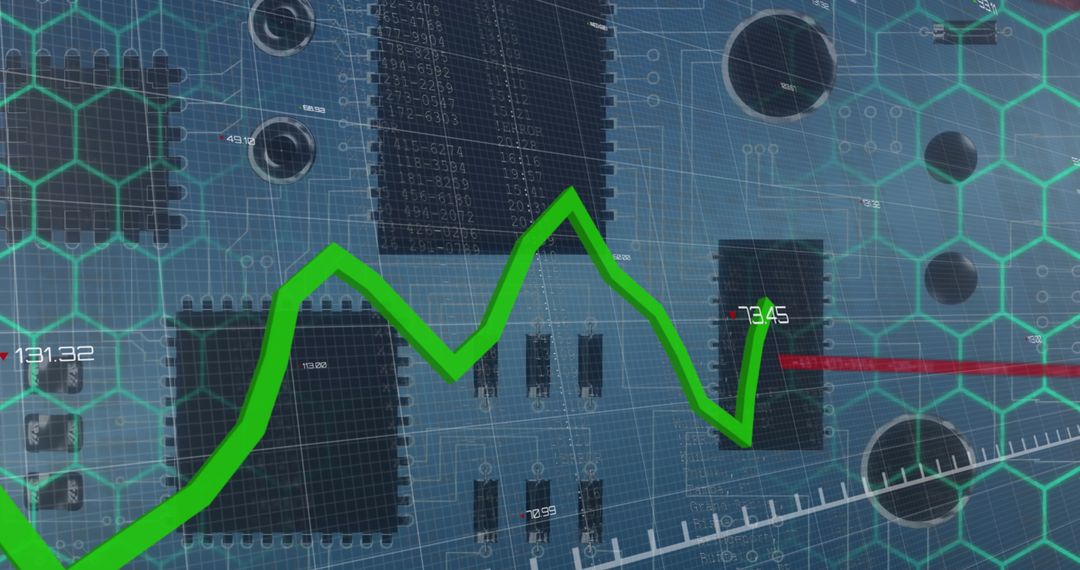 Data Processing Overlay on Circuit Board Background