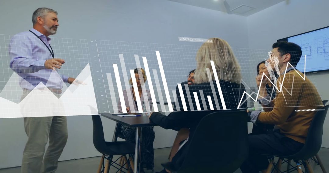 Financial Data Analysis Meeting with Diverse Business Team in Office