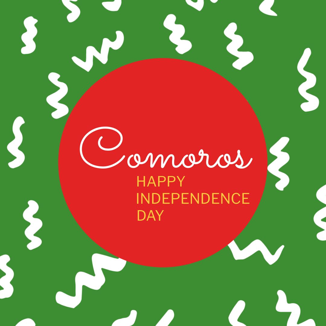 Comoros Independence Day Celebration Vector with Red Circle