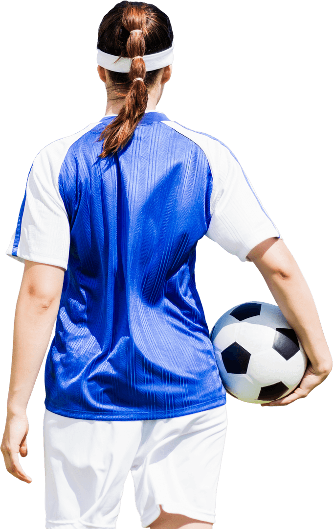 Transparent Image of Female Soccer Player Holding Ball