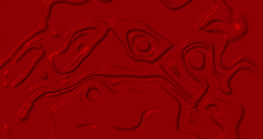 Abstract Red Liquid Texture with Wavy 3D Patterns