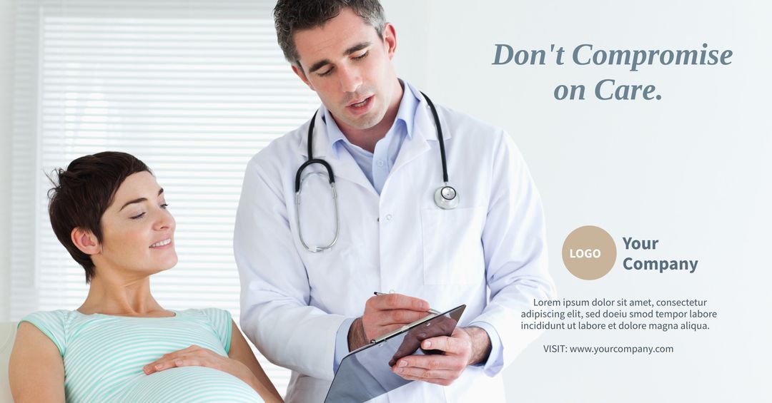 Doctor Consulting Pregnant Patient Evoking Trust and Professionalism