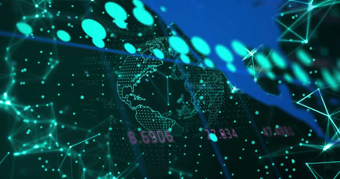 Digital Data Globe with Network Connections Overlay
