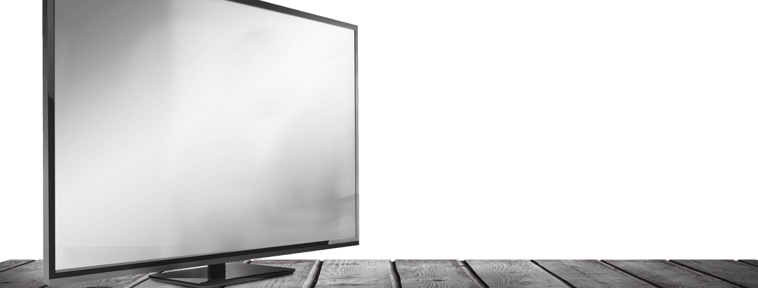 Transparent Computer Monitor on Wooden Desk with Minimalistic Design