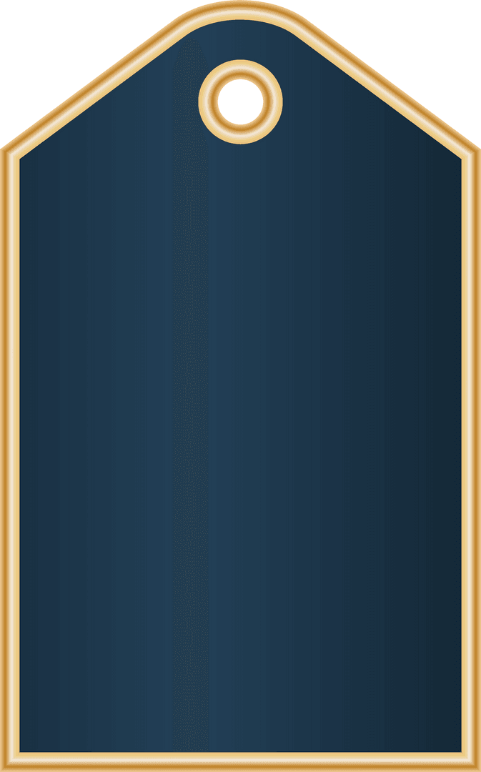 Elegant Blue Label with Golden Trim on Transparent Background