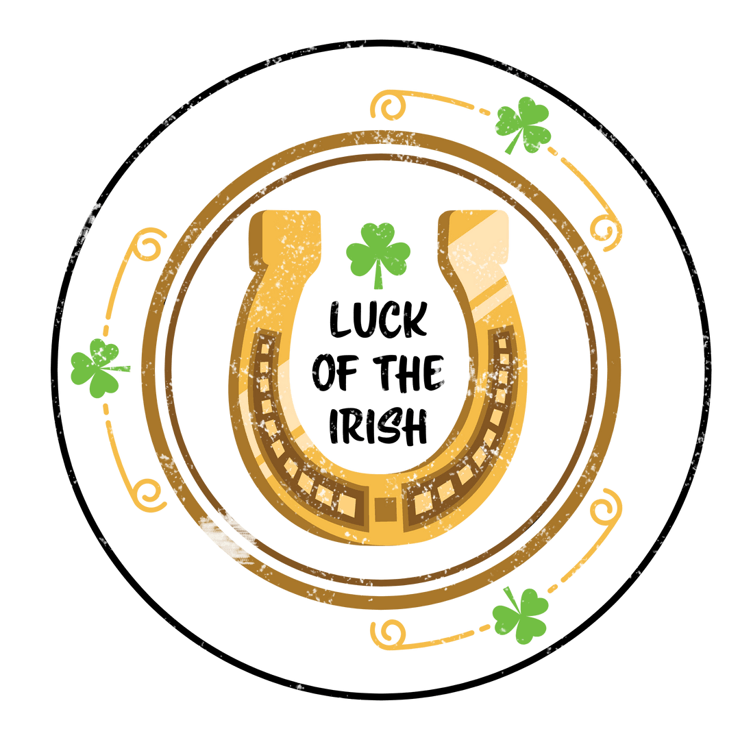 Lucky Horseshoe and Shamrocks on Transparent Background for St. Patrick's Day