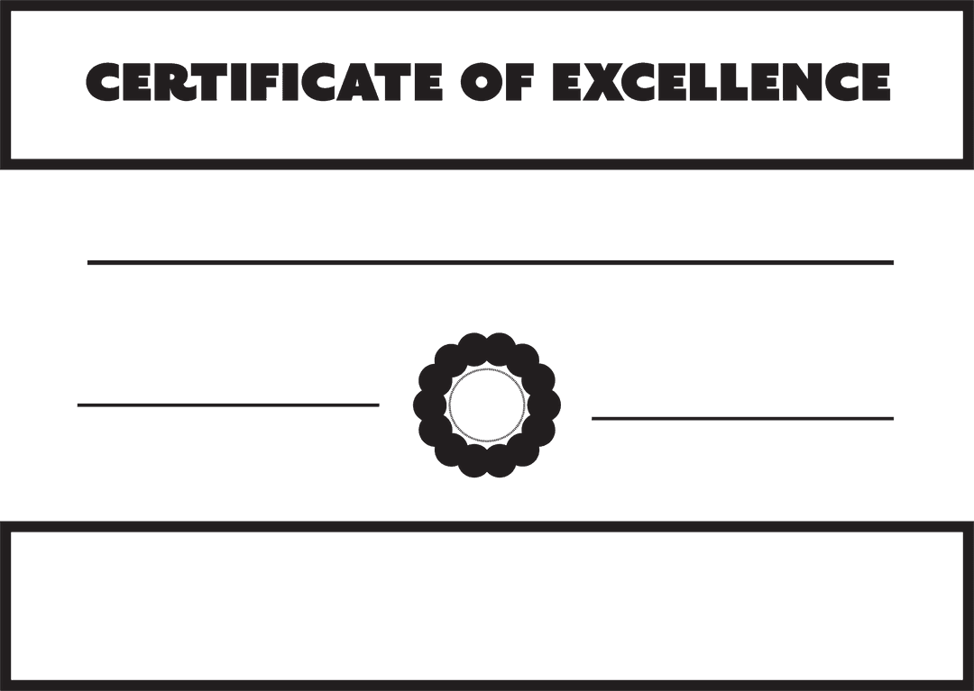 Transparent Certificate of Excellence with Ribbon Design