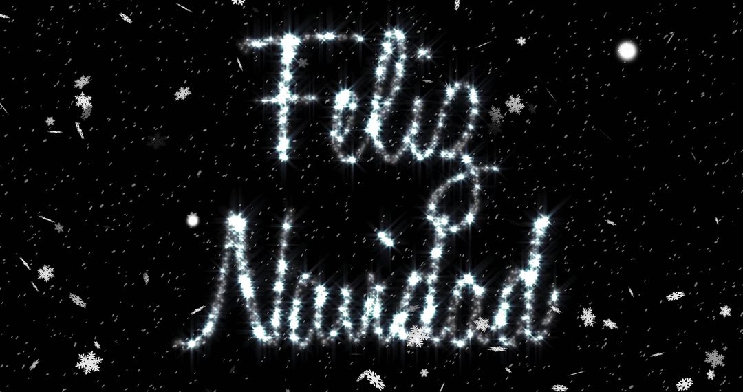 Festive Feliz Navidad Text with Snowflakes