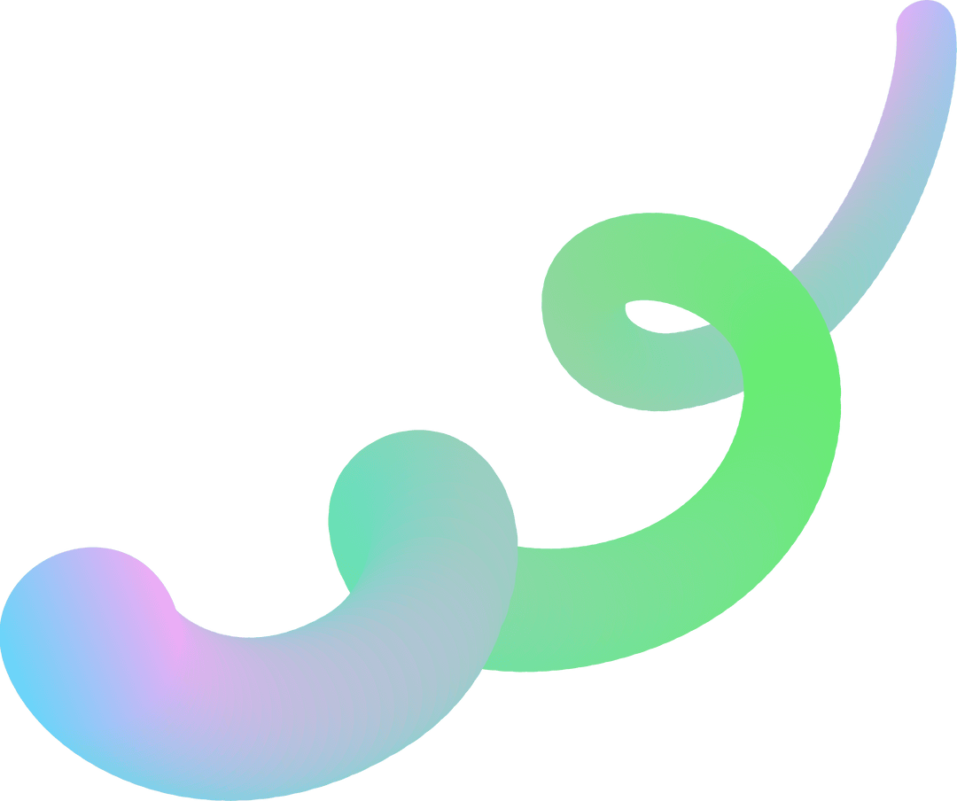 Transparent 3D Twisting Ribbon with Pastel Gradient Effect