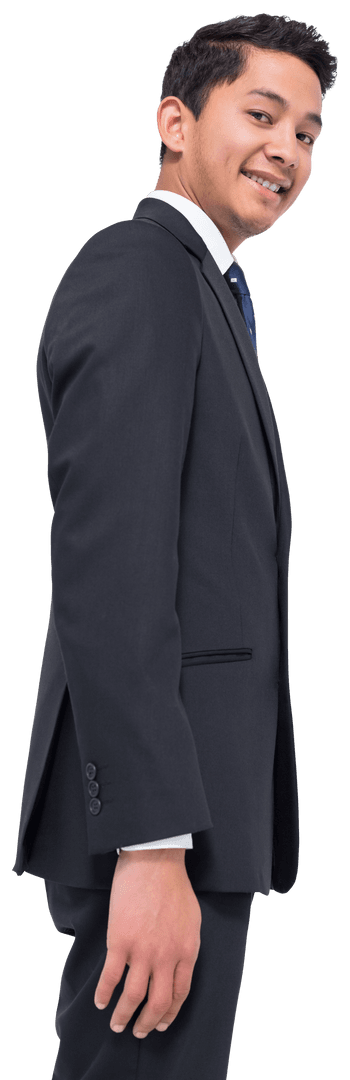 Confident Young Businessman Smiling in Transparent Background