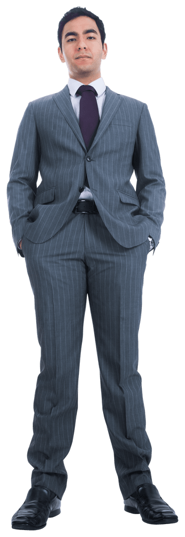 Confident Man in Business Suit on Transparent Background