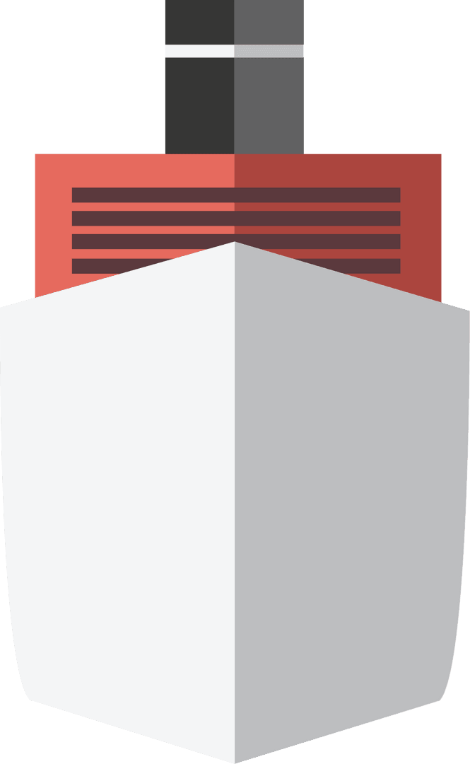 Vector Illustration of Red and White Ship on Transparent Background