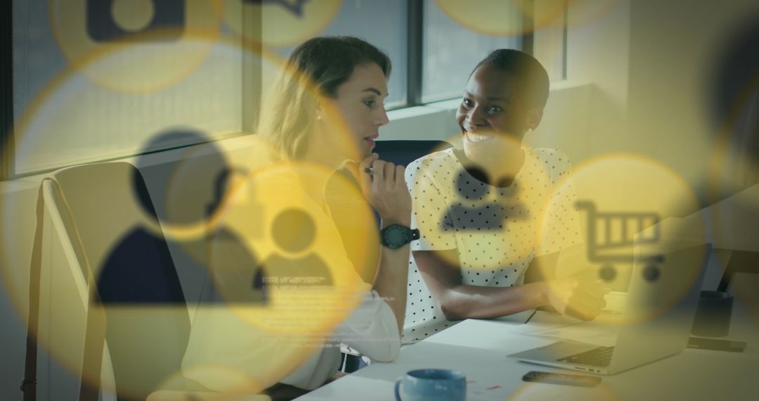 Diverse Businesswomen Collaborating in Modern Office with Digital Interface