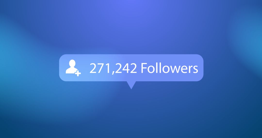 Social Media Follower Count Display on Blue Background